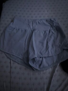 Light Blue Women’s Athletic Running Shorts with Wide Waistband